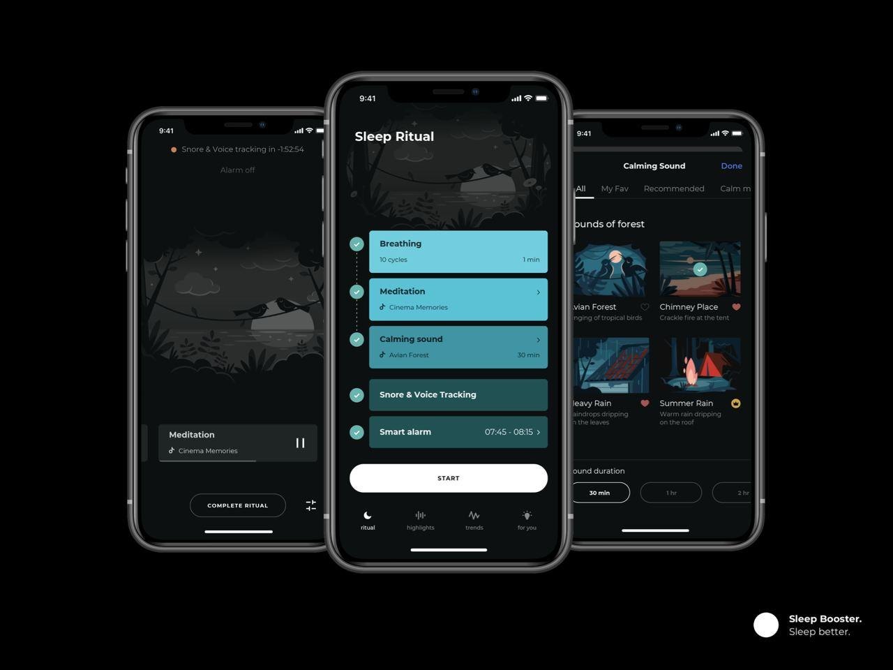 Sleep Booster Інтерфейс додатку